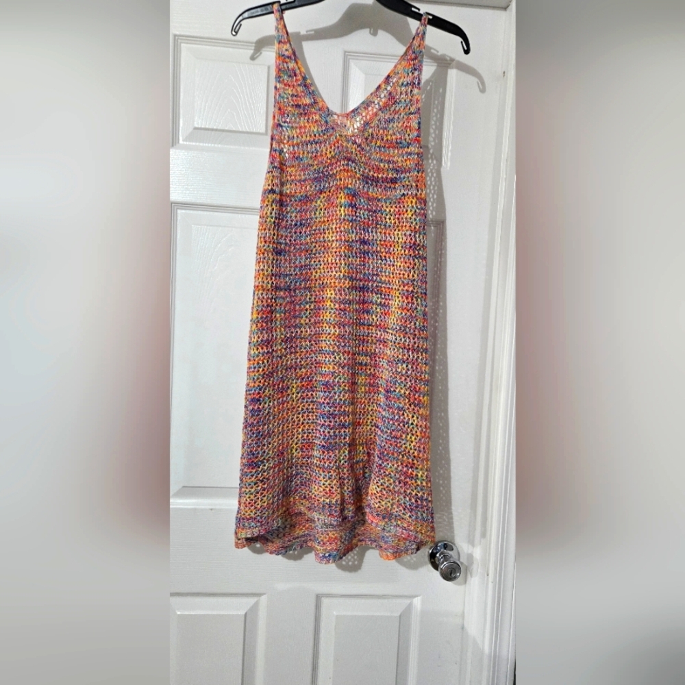 RAINBOW COLOR COVER UP V NECK 100% ACRYLIC